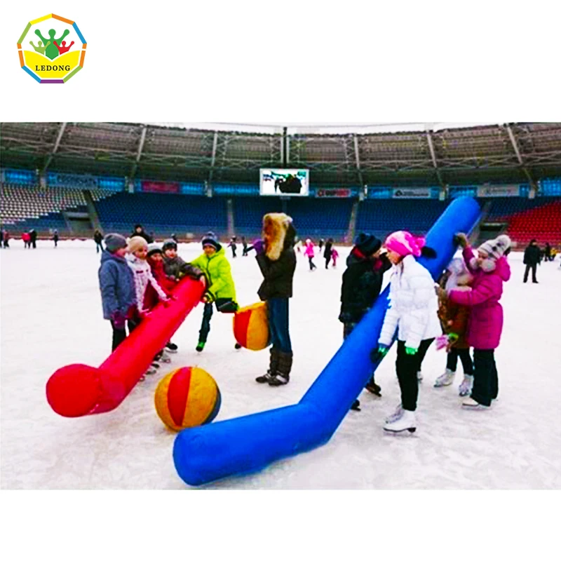 Outdoor inflatable hockey stick games /Giant inflatable ice hockey sticks/comic inflatable sticks for team building game