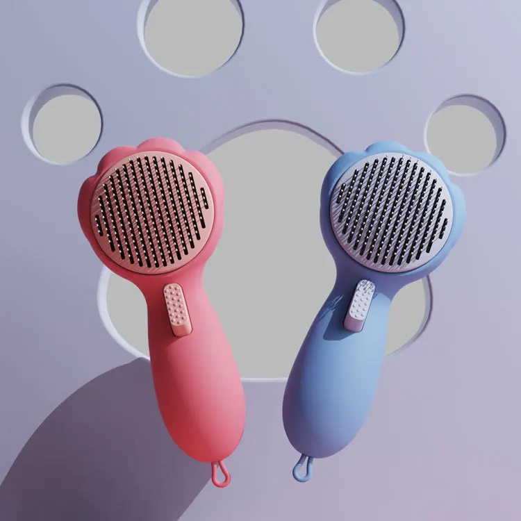 Pet Self Cleaning Slicker Brush New Design Hot Sale Cat Brush For Grooming And Shedding