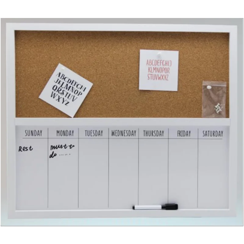 Black frame dry eraser memo board magnetic board cork sheet bulletin board planner