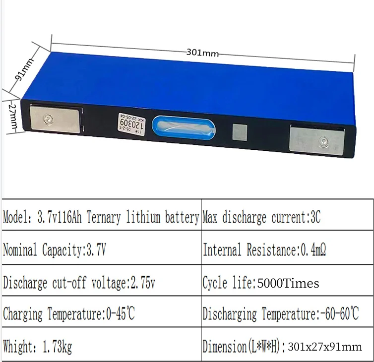 Новый 3 7 В 116Ah 120Ah NMC перезаряжаемый призматический литий-ионный аккумулятор CATL для EV Power
