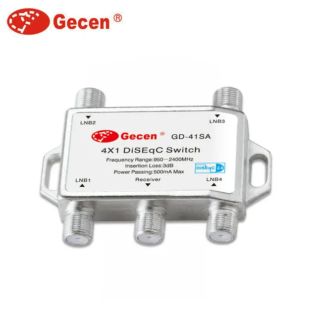 GD-41SA Gecen 4 in 1out Satellites FTA TV LNB DiSEqC Switch For Satellite Receiver