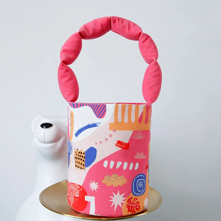 H061 Custom Logo Print Wholesale Sac Fourre-Tout Flannel Single Shoulder Magnetic Clasp Pineapple Plaid Women Hand Bucket Bags