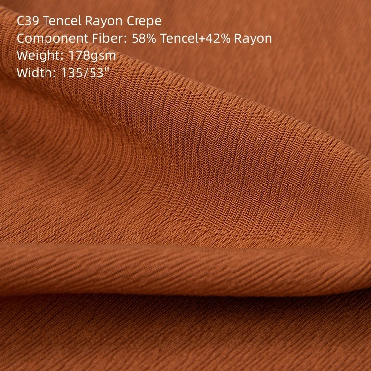 C39 Tencel Rayon Crep tencel rayon fabric wholesale for Apparel-Dress