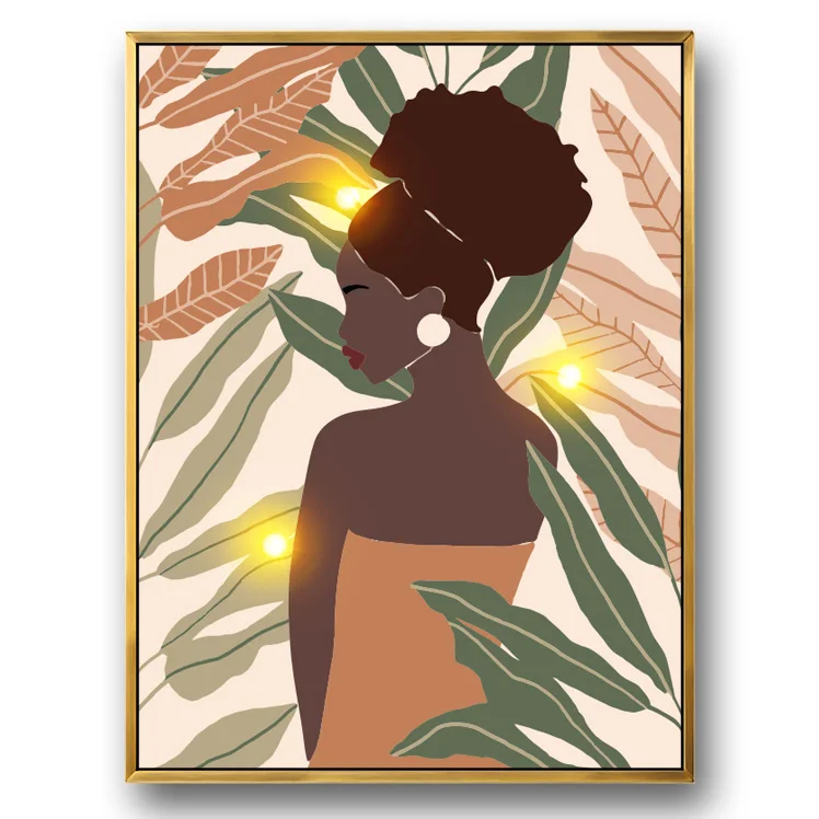 Abstract Portrait Canvas Printed Painting Figure & Portrait in Framed Style