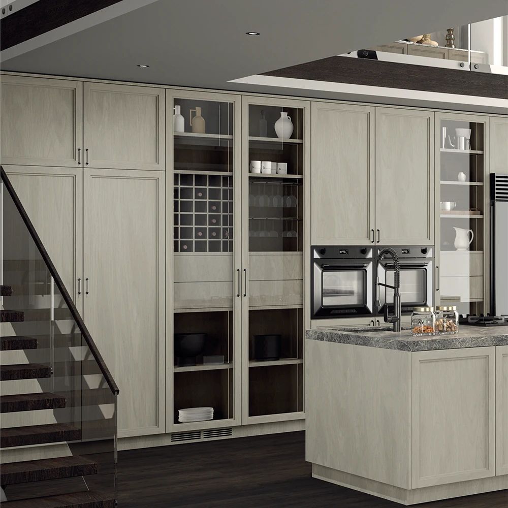 Wholesale Simple Design Modern Kitchen Cabinets Storage MDF Solid Wood Case Cabinets Bathroom Island