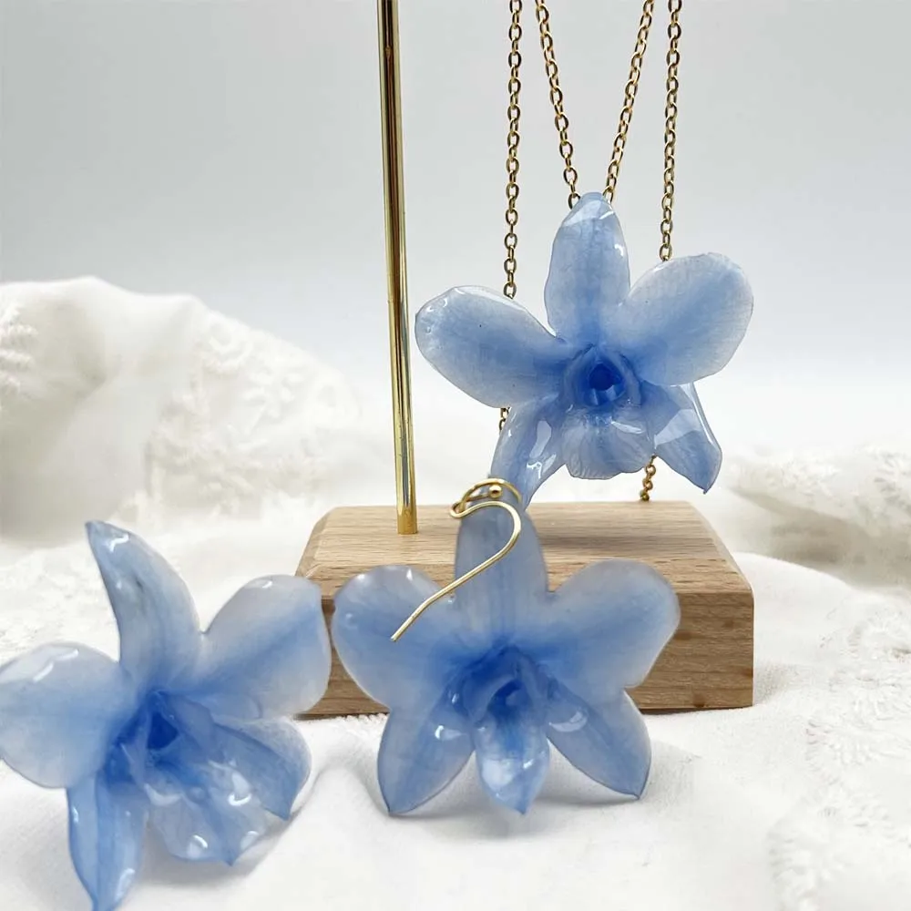 Fashion Jewelry Gold Chain Necklace Women High Quality Resin Orchid Flower Necklace