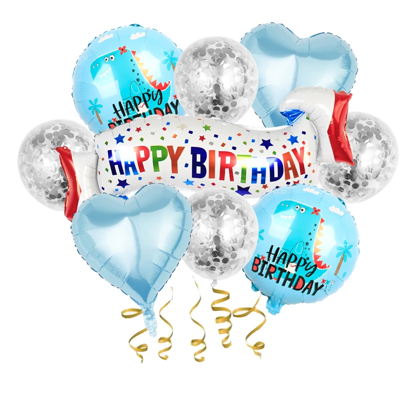 9PCS Happy Birthday Balloons Set Foil Balloon Banner Baby Party Decoration Backdrop happy birthday party supplies decorations