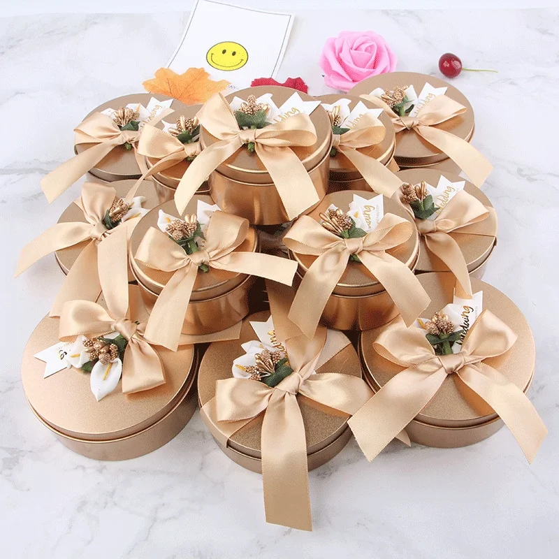 DIY Round Shape Tin Box Wedding Candy Packing Tin Boxes Metal Wholesale Custom Heart shape Metal Box