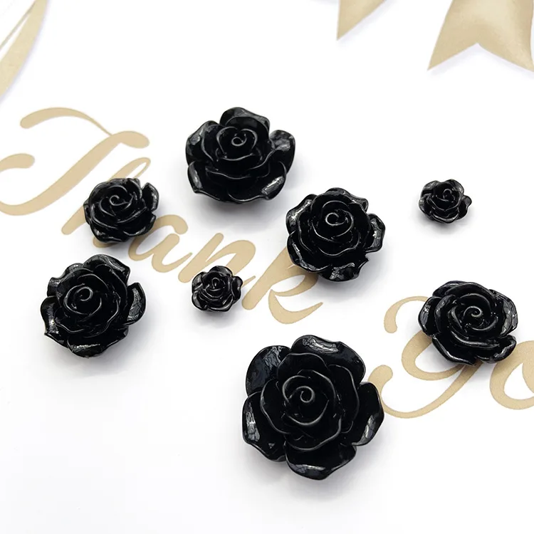 hot selling black retro Baroque flower decoration accessories angel charm DIY resin craft flowers