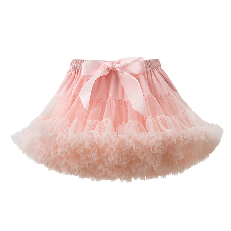 Girls Tutu Skirts Solid Fluffy Tulle Princess Ball Gown Pettiskirt Kids Ballet Party Performance Dress for Children
