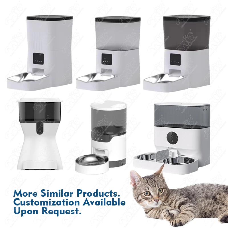 OEM Pet Feeder Customized WIFI Touch Control 3L Dual Power Supply 120-240V Smart Pet Food Feeder