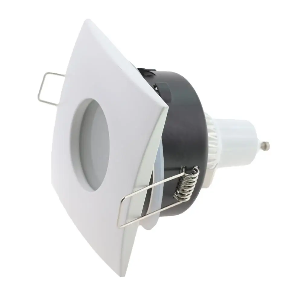
Square White Nickel House GU10 MR16 Lighting Fixture COB Downlight LED Ceiling Light Frame 