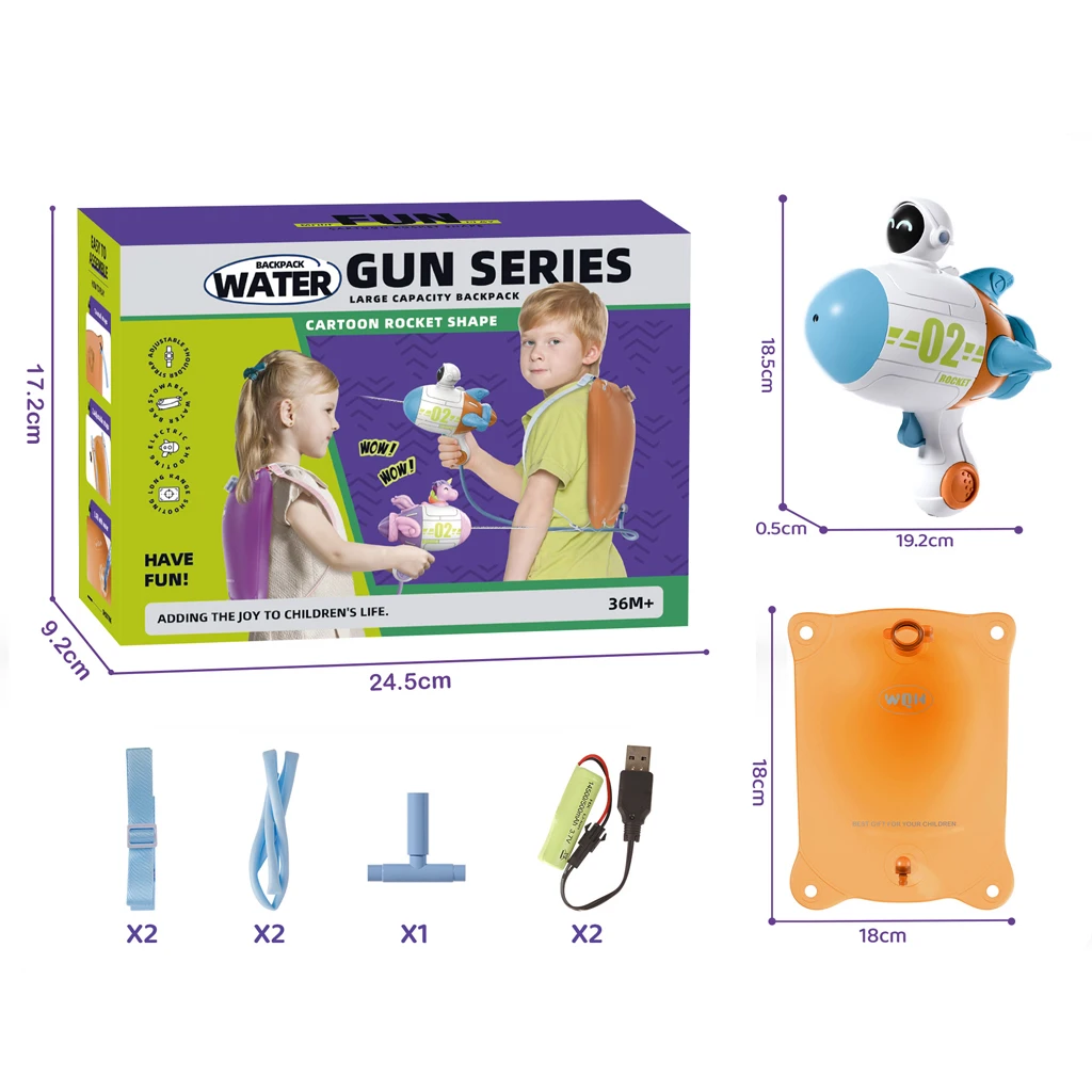Summer Electric Water Squirt Gun Backpack Large Capacity Outdoors Backpack Water Pistol  Gun
