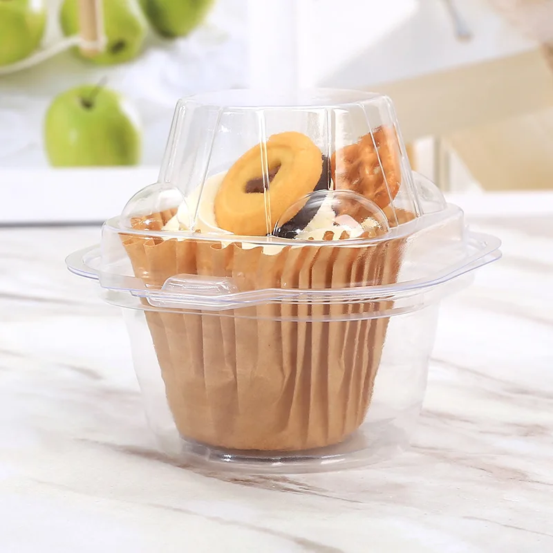 Flower basket cake box transparent mille-feuille salad paper cup fruit tiramisu packaging box yogurt packaging box