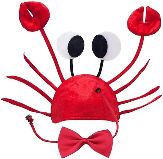 Red Crab Hat Costume Funncy Hats  for Halloween Christmas Easter Party Decoration
