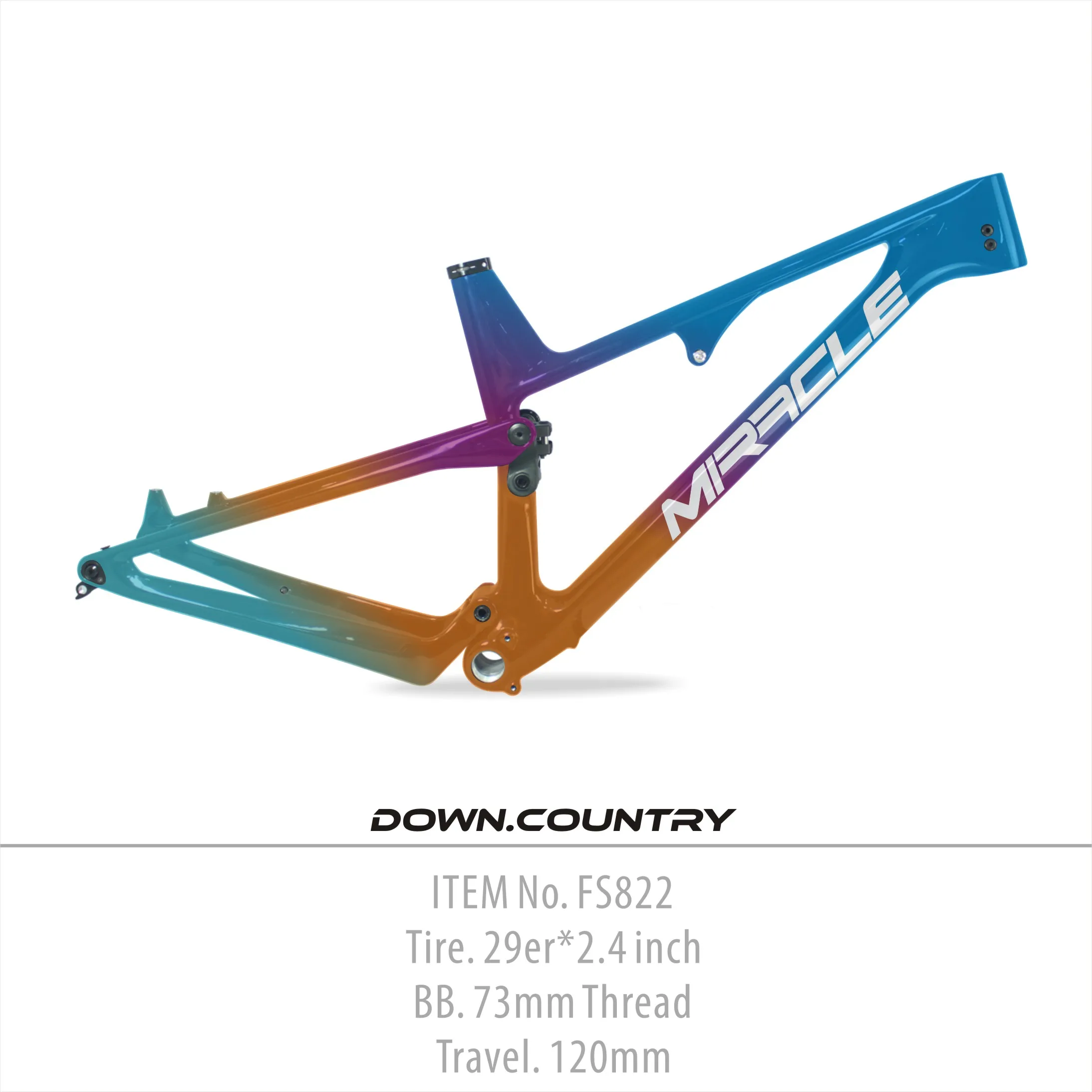 High quality 29er Full Suspension AM MTB Frame Dual Suspension Travel 120mm All Mountain Bike Carbon Frame