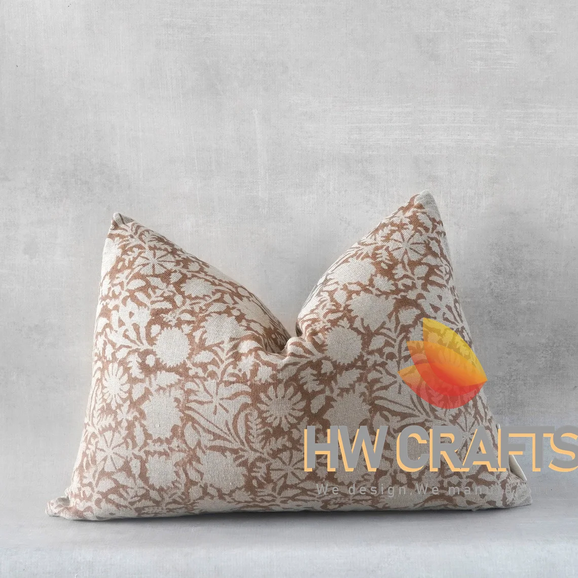 Custom Design King Bedding Block Pattern Pillowcase, Queen Pillow Cover Nature Cotton Printed for Home Hotel or Hospital Use/