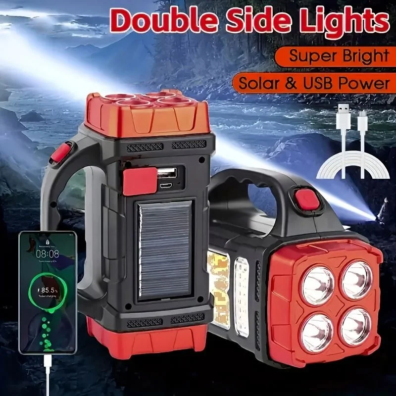 Shingel Multifunctional Led Solar Camping Light Bright Portable Rechargeable Flashlight For Outdoor Hiking