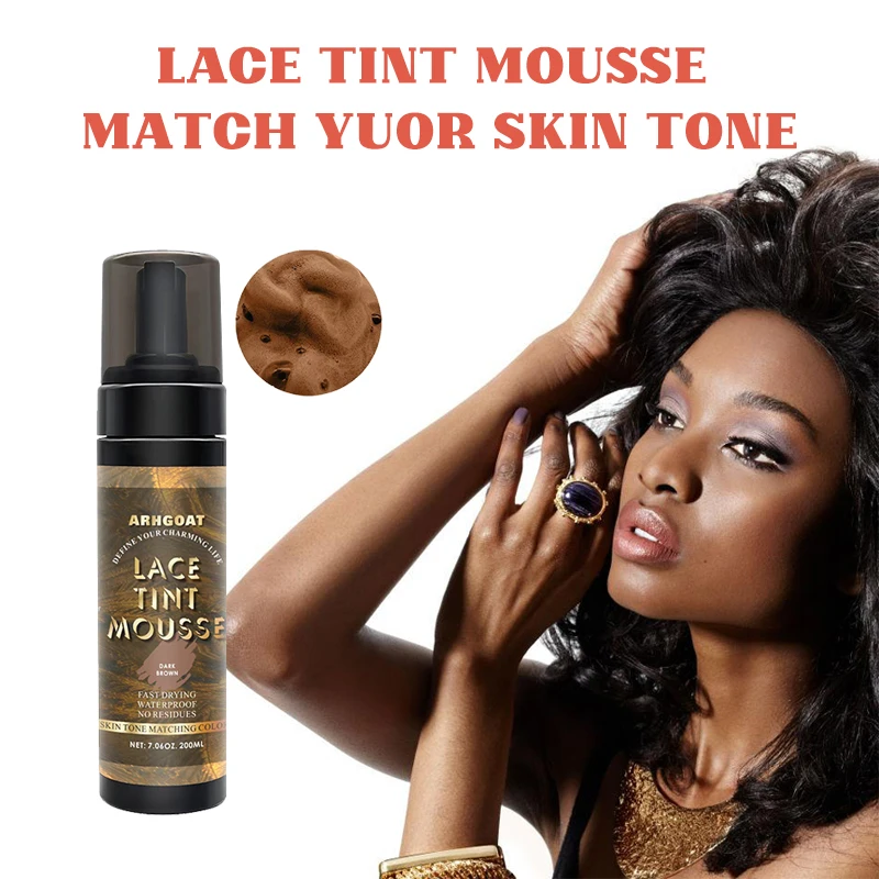 Professional Hair Color Mousse for Black Women Lace Tint Mousse Fast Drying No Residues Waterproof Lace Tint Foam 200ml. 7.06oz