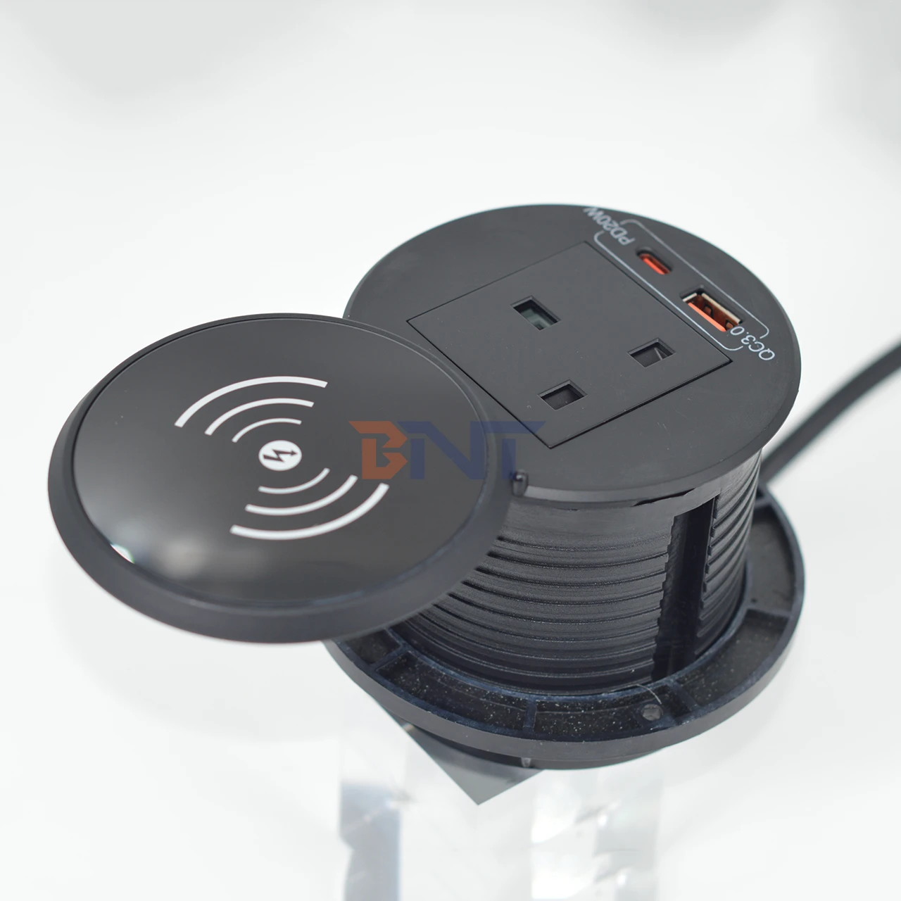 Customized Recessed round Grommet Desktop Tabletop Socket with USB-C Port Hidden in Office Desk Mounted Socket New