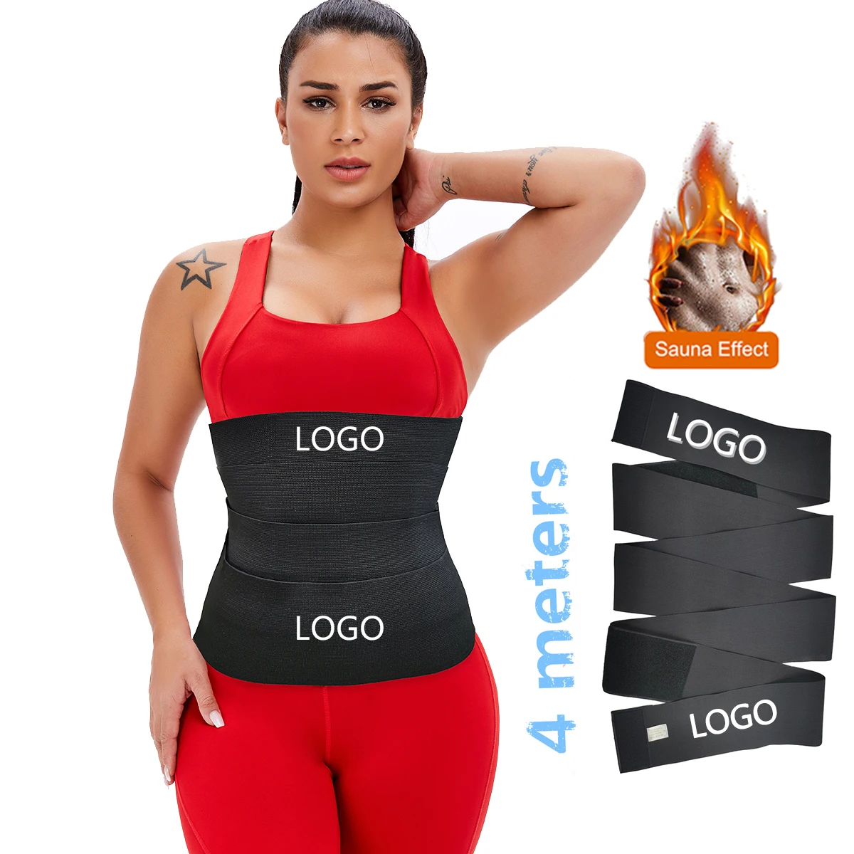 BK06 Free Sample 3 strap wrap waist trainer belt for women breathable new custom logo with
