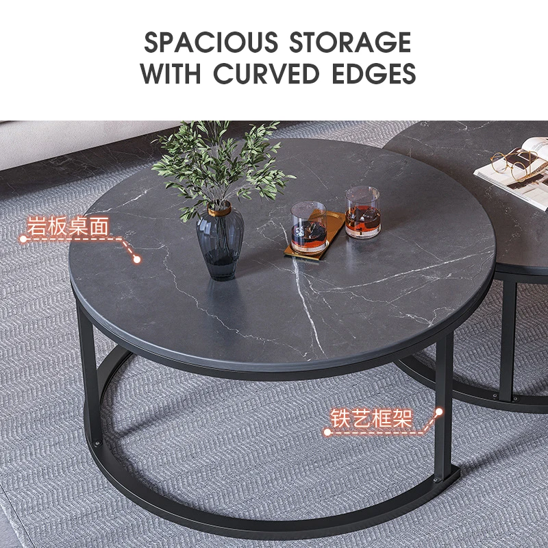 New Design Wooden Coffee Table Wire Coffee Table With Metal Frame Living Room Furniture 2 Tiers