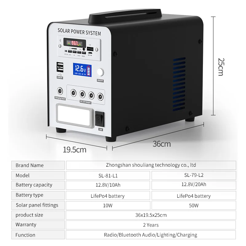Yida New Style Solar Battery 12.8V 230.4Wh 18Ah Usb Port 220V 18V Solar Charging With Solar Energy System AC Charging port