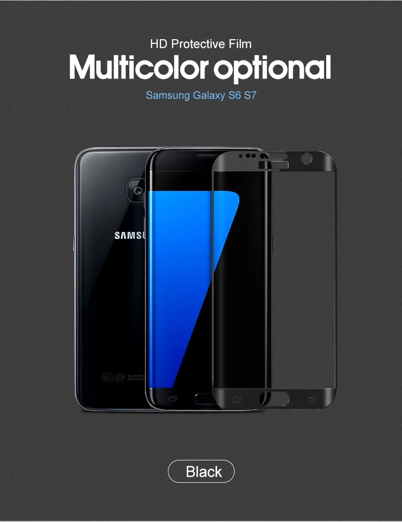 
3D Full Cover Premium Tempered Glass For Samsung Galaxy S6 S7 Edge Plus Screen Protector HD Protective Film 