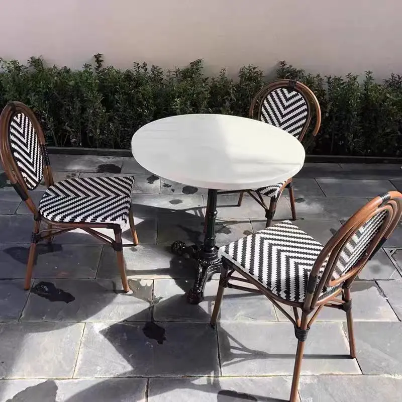 Modern Style Black Cast Iron Table Legs Wood Round Living Room Coffee Table for Outdoor Cafe Restaurant Furniture