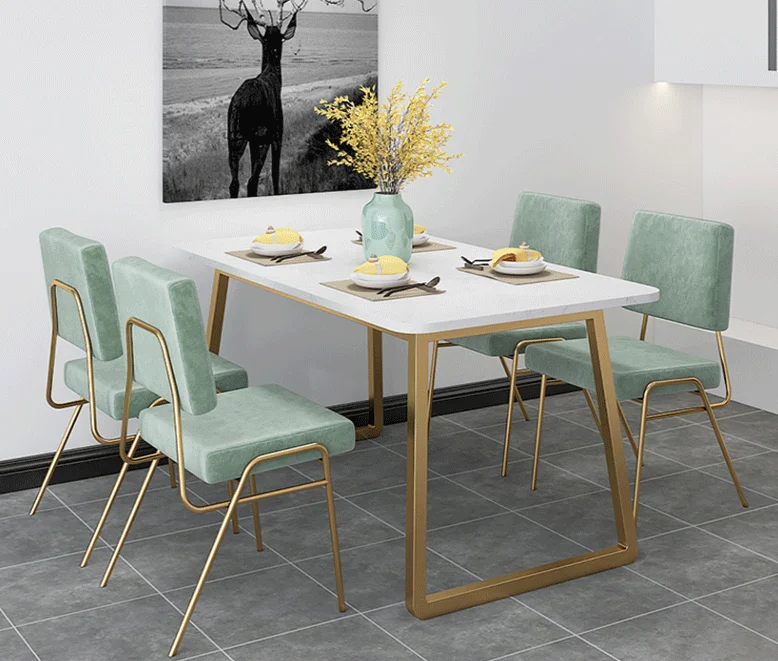 Customized Nordic Modern Marble Dining Simple Small Apartment Dining Table Home 4 People Dining Table And Chairs