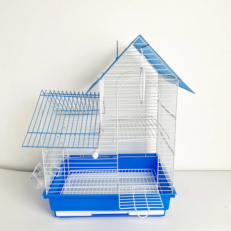 Factory Wholesale Painted Castle Style White Iron Wire Welded Folding Cage Pigeon  Bird Parrot Breed Cages