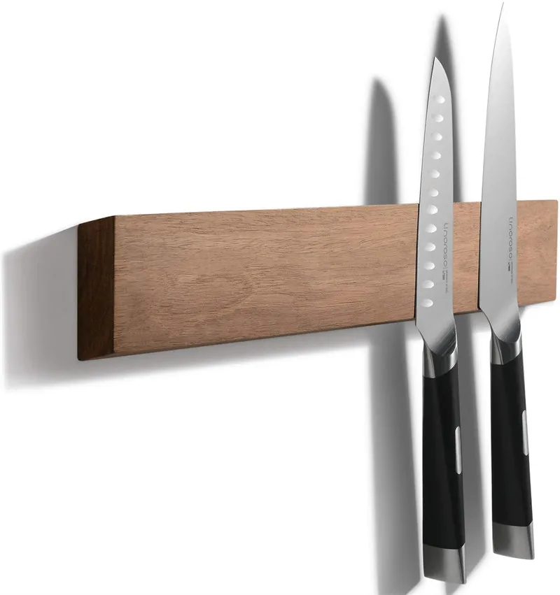 16.5' Magnetic Knife Holder for Wall, Powerful Acacia Wood Magnet Strip Rack for Kitchen Knives & Tools