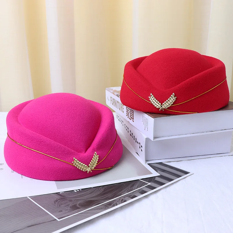 Wooly Berry aviation sister hat ladies band dance performance hat hotel reception etiquette hat wholesale