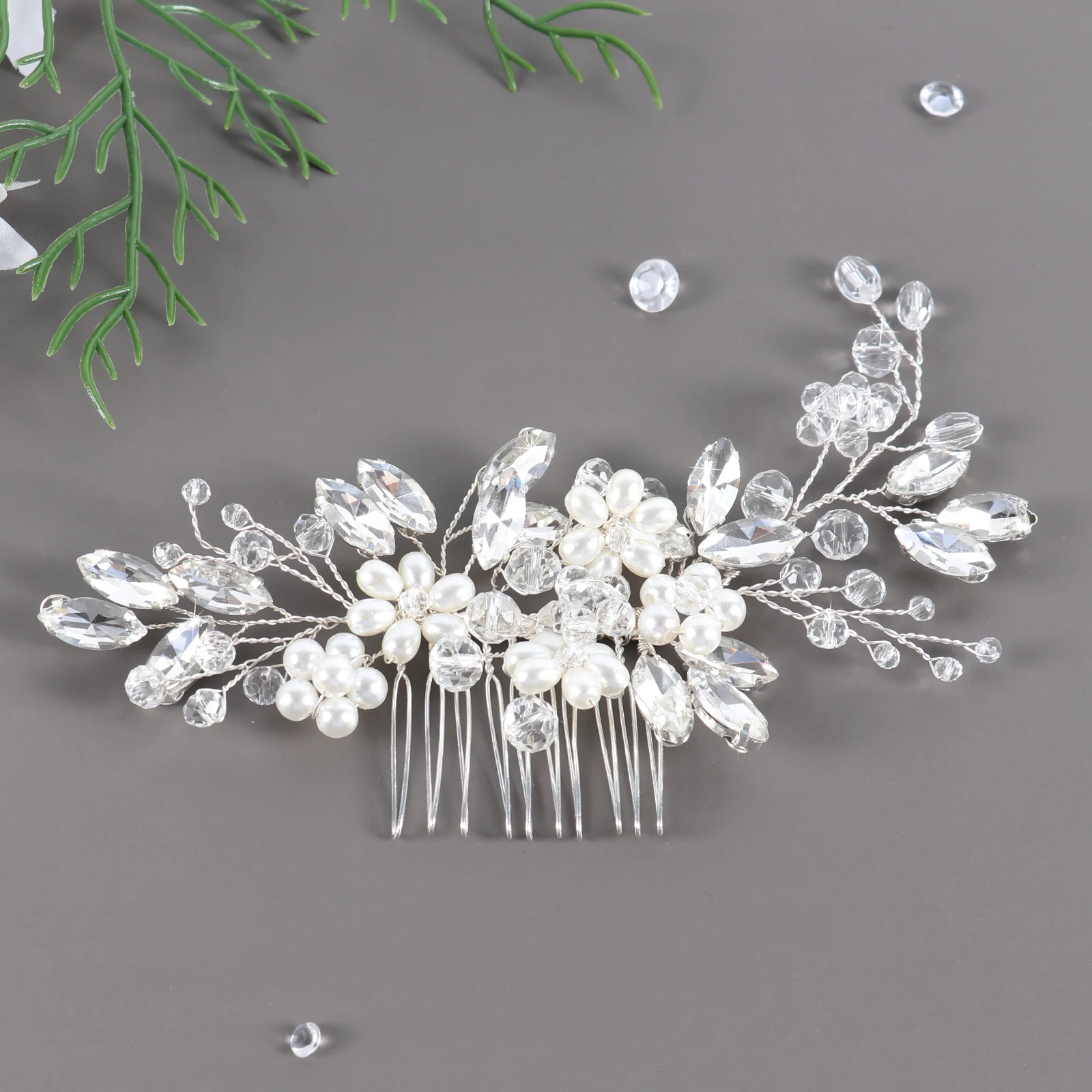Hot Sale Golden Rhinestone Hair Comb Headpieces Wedding Ornaments Accessories Insert Comb Disc Hair Bridal Jewelry