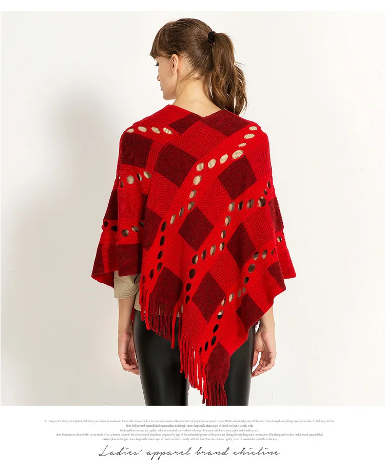 
Knitted lady winter wraps and shawls to keep warm acrylic new fashion thick winter scarves and ponchos 