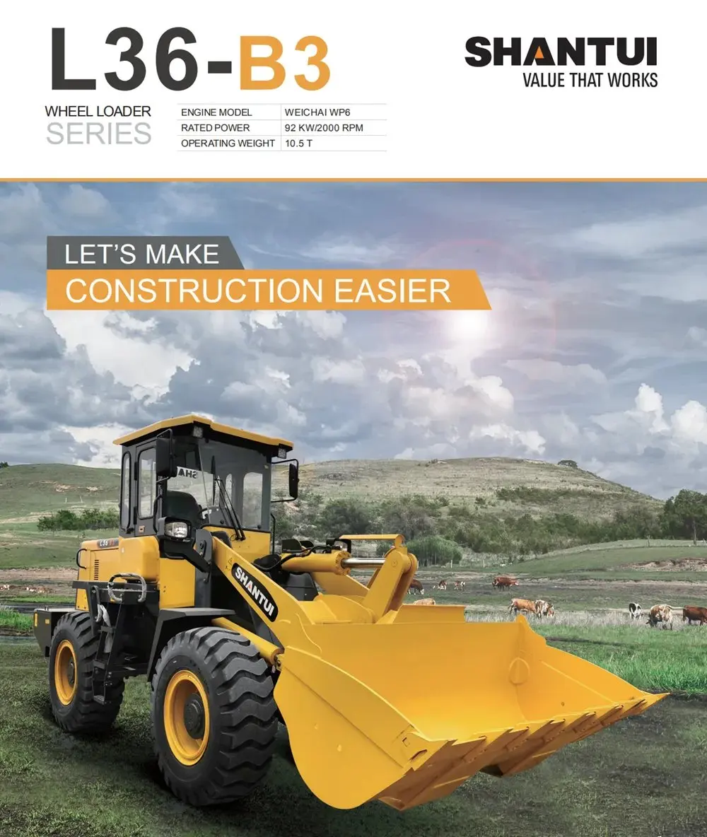 Shantui погрузчик 1 7 М3 ковш 3 тонны L36-B3 фронтальный из Китая для продажи