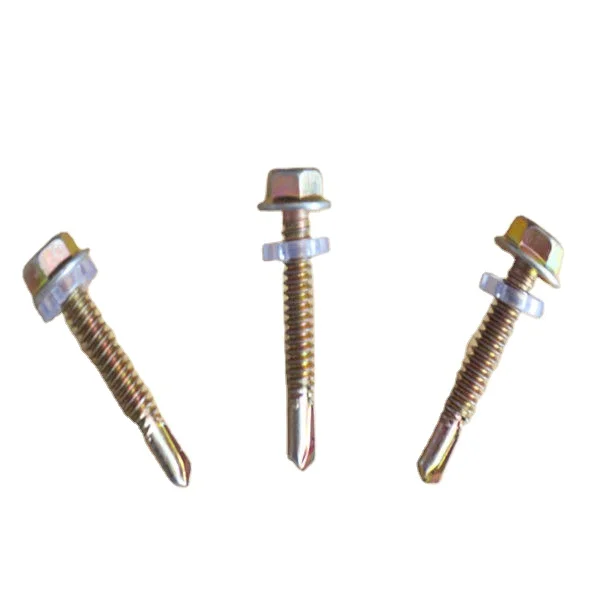 White Zinc Galvanized Metal Roofing Hex Flange Head Self Drilling and Self Tapping Screws with EPDM Washer for Steel Plate