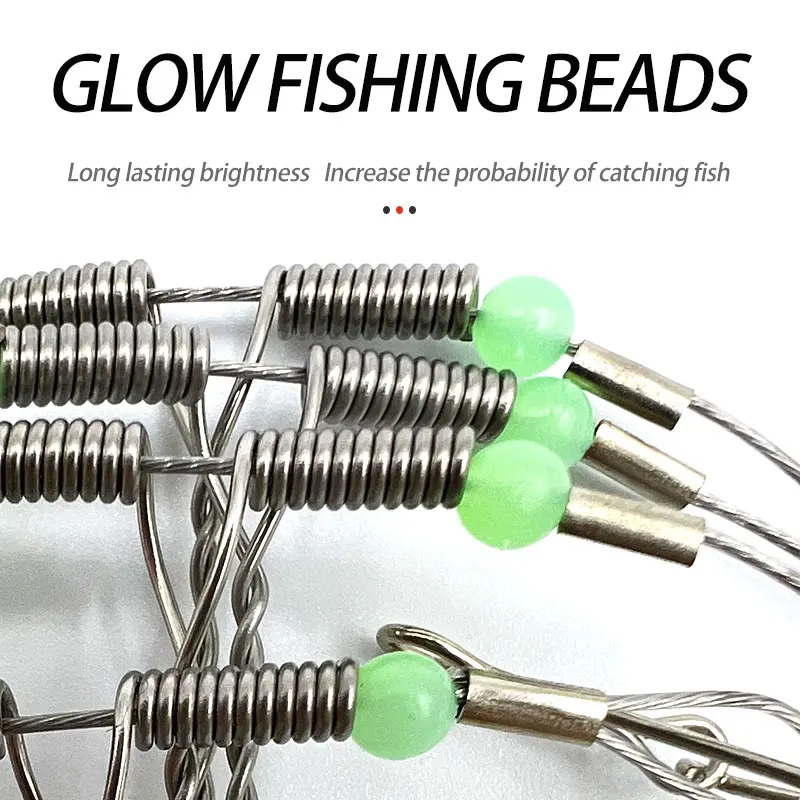 Stainless Steel Fishing Wire Leader Rigs Anti-Winding Fishing Swivel Saltwater Fishing Wire Trace Leader Rope Line Tackle