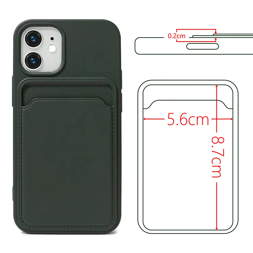 Luxury Quality soft TPU silicon cover mobile phone bags & cases for IPhone with ID Credit bank card holder