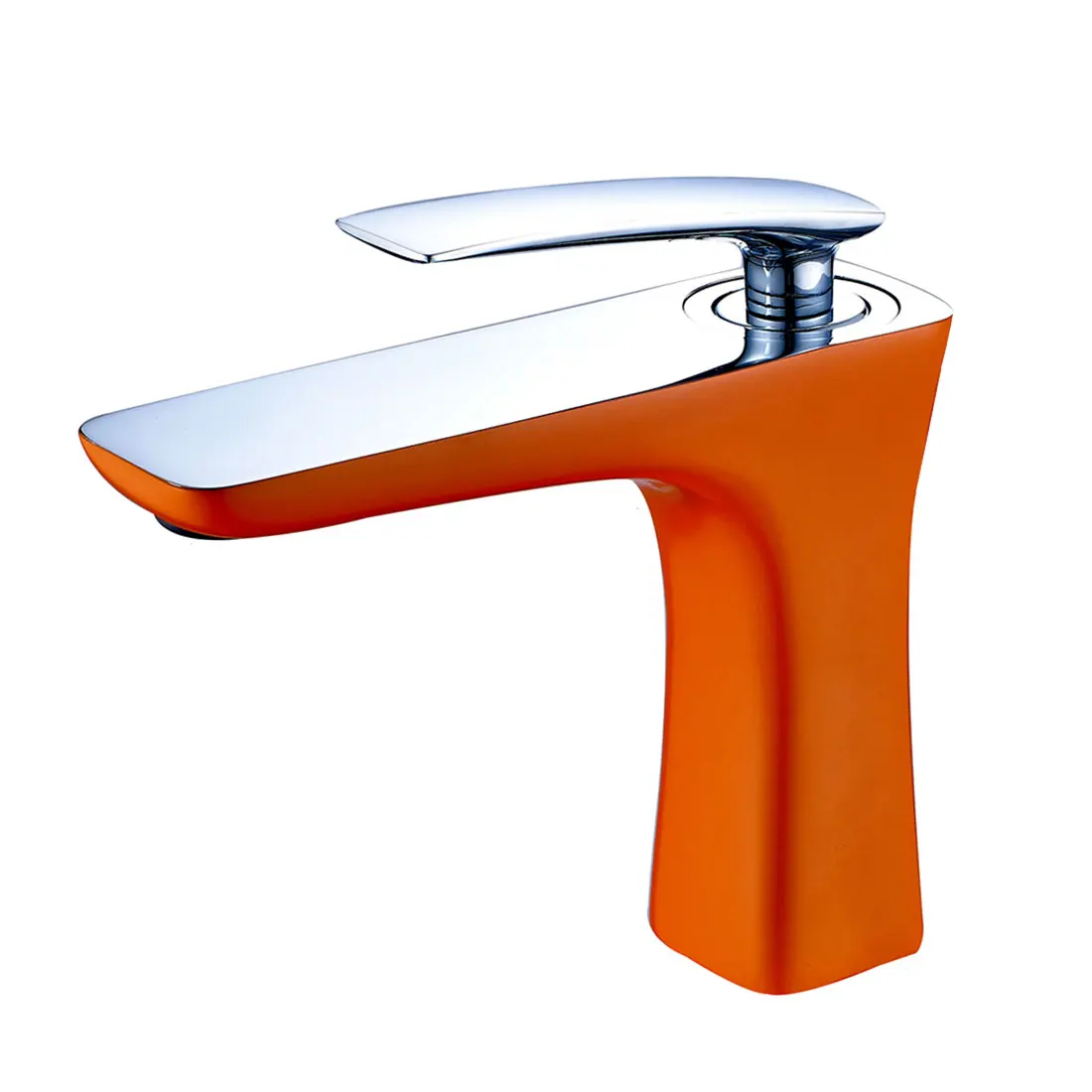 Luxury stainless steel brass chrome orange painting bathroom basin