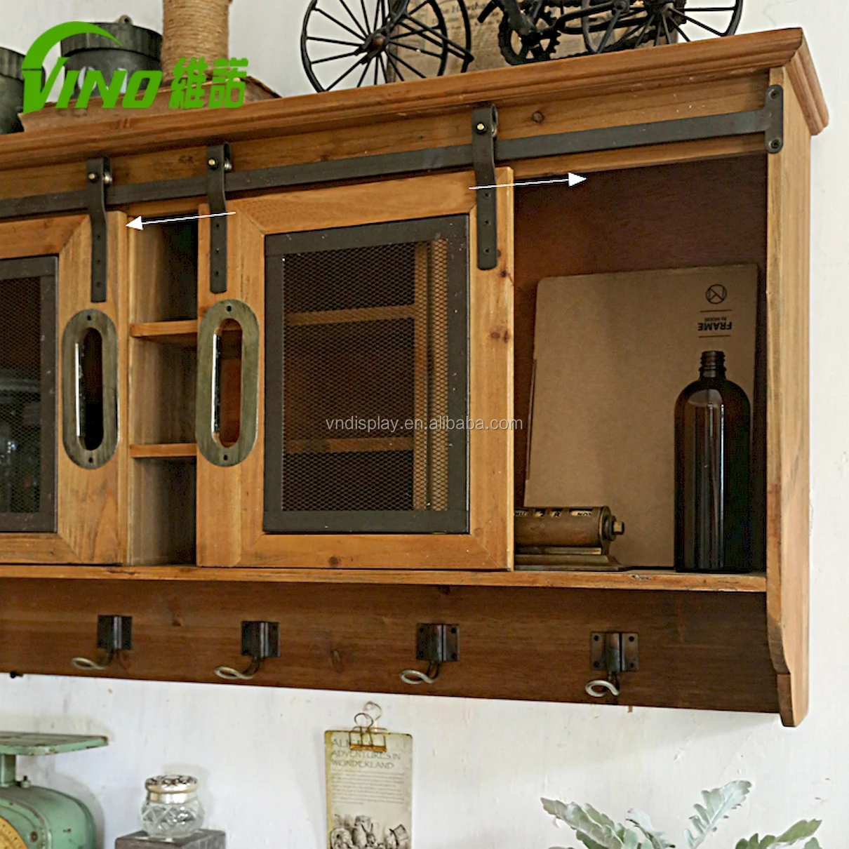 coffee shop wooden furniture, Wood Kitchen rack, rustic wall shelf