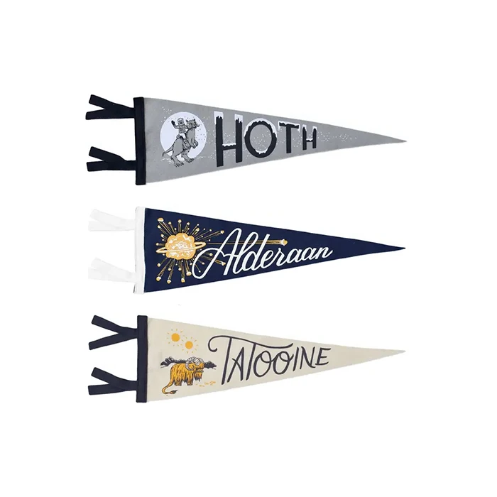 Promotion Custom Fabric Printed Triangle Advertising Sport Felt Pennants String Flag Bunting Banner