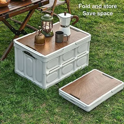 New Design Wholesale Camping Folding Box Bins with Lids 2 Pack Stackable Storage Bins for Outdoor, Camping, Picnic, Indoor