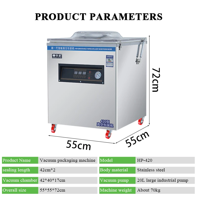 Huapai Automatic vacuum packing sausage  meat  Commercial Rice Vacuum Sealer Machine Home Packaging food vacuum package machine