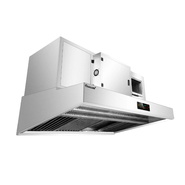 Kitchen Hood Fume Grease Filter With ESP Electrostatic Precipitator Extractor Hood 7500M3/h Commercial Exhaust Hood