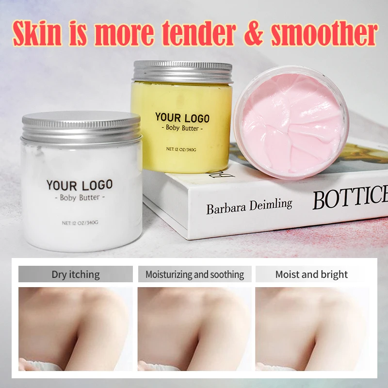 low moq girls full body lotion custom package vegan cruelty free whipped body butter for body butter