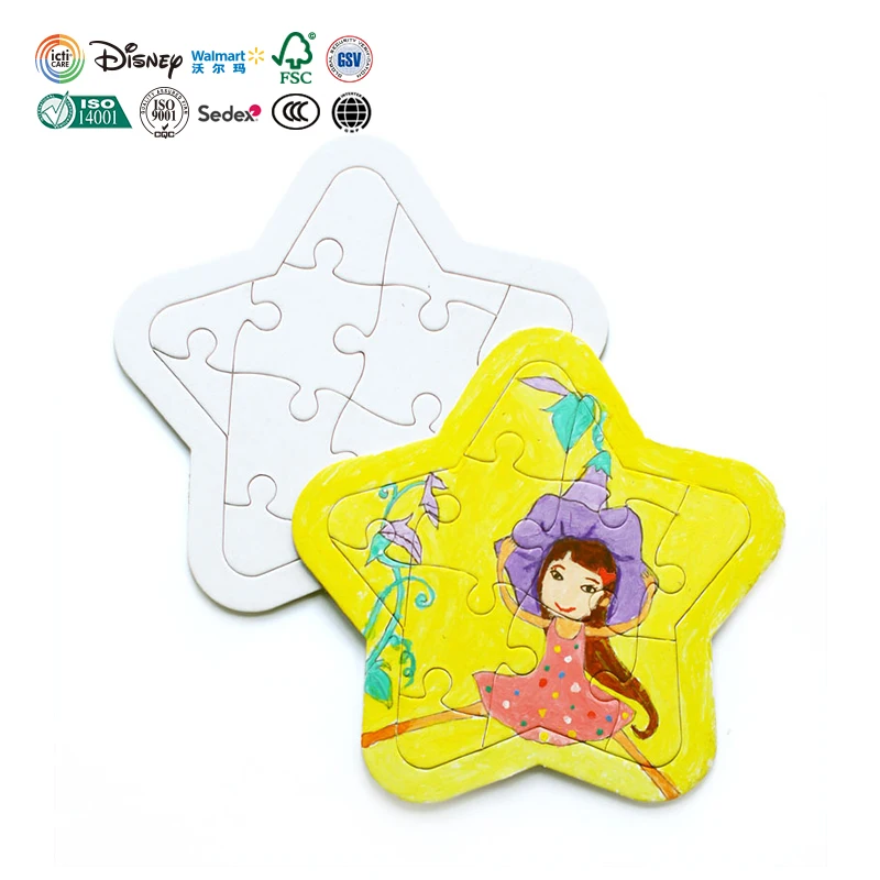 Низкая MOQ печати сублимации белая бумага детей живопись головоломки доска