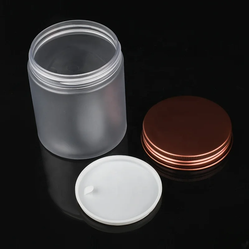 Cosmetic Turmeric Cream makeup cleansing balm container 250ml 300ml 8oz Body Lip Scrub Frosted Clear PET plastic Jar