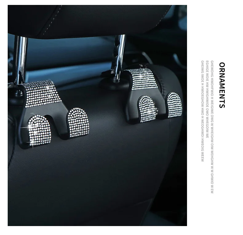 Creative Rear Seat Backrest Hooks Car Hooks Diamond Embellishments Car Accessories