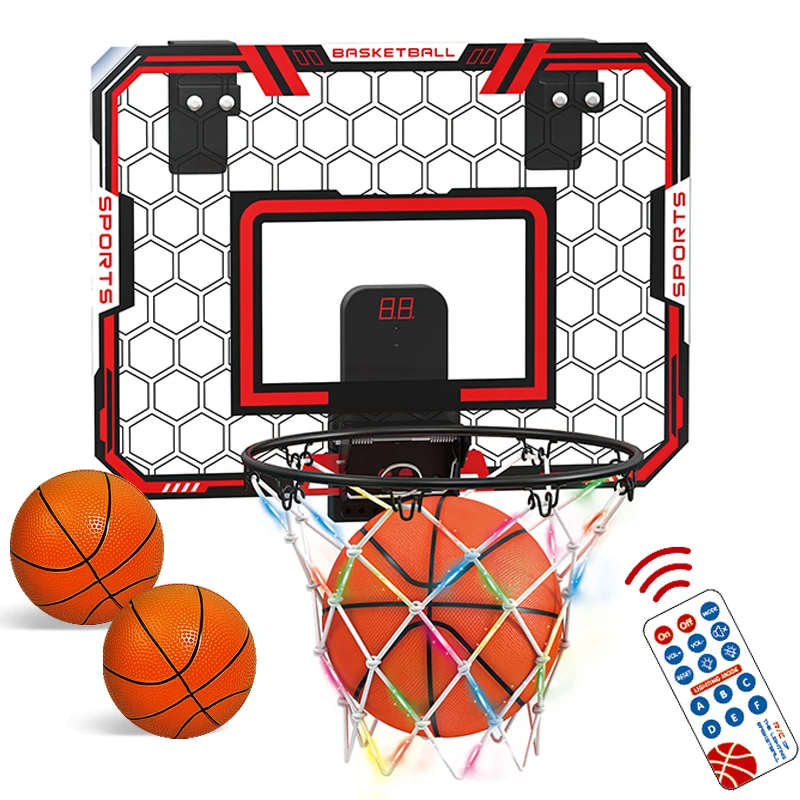 High Quality Portable Mini Basketball Hoop Outdoor Indoor Adjustable Height Stand With Rim light Net Basketball Toys for Kids